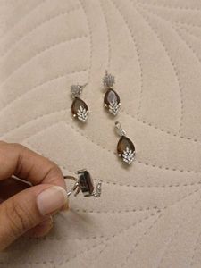 brown Gemstone Jewellery Set