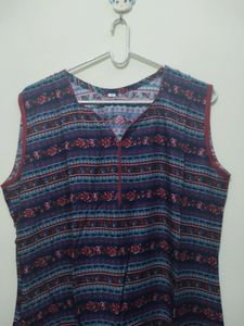 Horizontal Floral Print Multi Colour Kurta