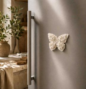 White Floral Butterfly Fridge Magnets