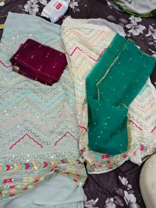 Mirror work dress material