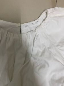 White Puff Sleeve Cropped Top