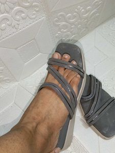Stylish Grey Flat Sandals