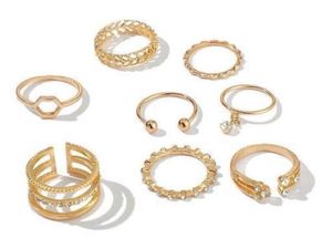 cold plated eight peice rings. shimmering chunky r