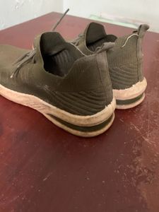 Olive Green Knit Casual Shoes