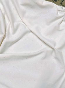 Ginger White Shimmery Cowl Neck Crop Top
