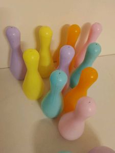 Plastic Bowling Pins and Balls Toy Set