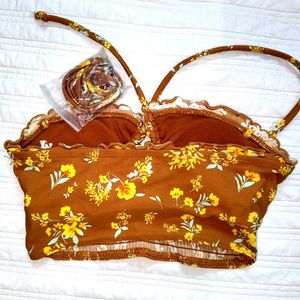 Chic Floral Smocked Tube Top