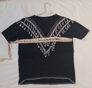 Embellished T-Shirt with Tassels