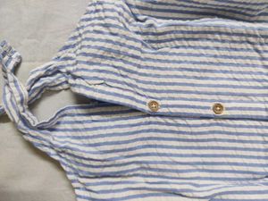 Striped padded collar top