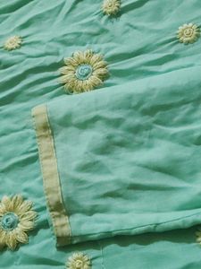 Light Blue Embroidered Kurta