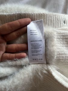 Cozy White Fuzzy Cropped Cardigan