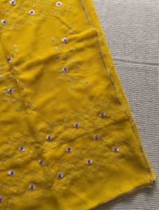 Yellow Embroidered Saree
