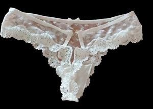 White Lace Thong