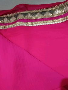 Stunning Pink Saree with Embellishments