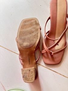 Stylish Pink Square Toe Sandals