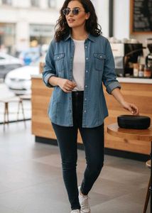 Branded Denim Shirt+Free Shades