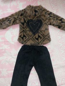 Cute Fuzzy Winter 2-Piece Set for Baby (9m-18m)