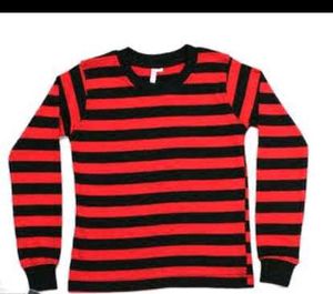 4-7 Yrs Red Striped Long Sleeve Boys Shirt