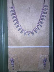 Elegant Pink Stone Necklace Set