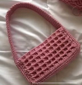 Waffle Crochet Shoulder Bag