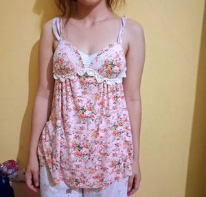 Pink Floral Nightgown