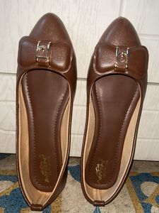 🦦Elegant Brown Bow Ballet Flats