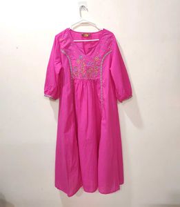 Embroidered Pink Kurta