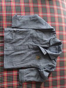 Men's Grey Textured Jacket