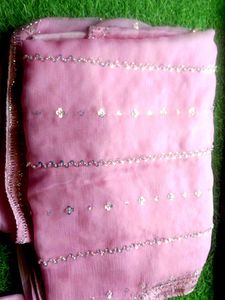 Beautiful Pink Embellished Saree