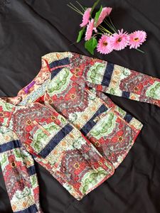 Quilted Paisley Print Jacket