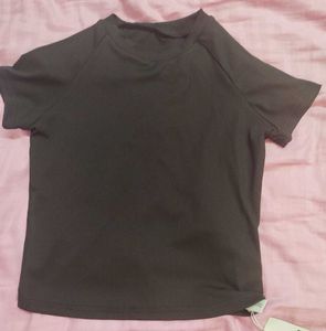 Black ribbed Savana activewear top