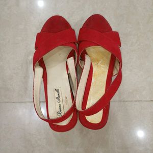 Red Wedges Sandals
