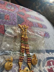 Exquisite Gold-Plated Necklace with Pearls &amp; Ruby