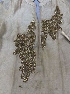 Embellished Cream Kurta