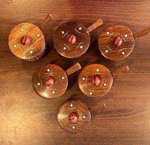 Wooden bowls with Spoons (Set of 6)