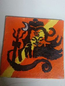 Handmade Abstract lord shiva Canvas Painting