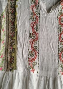 Embroidered Kurta with Pom Po