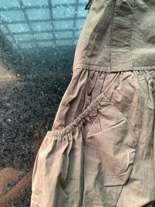 Olive Bubble Mini Skirt