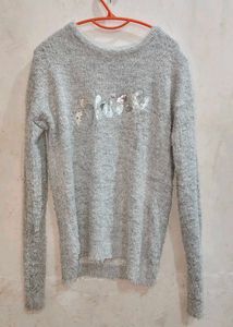 Cozy Grey Sequin Detail Sweater