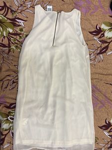 Elegant Embellished Cream Dress