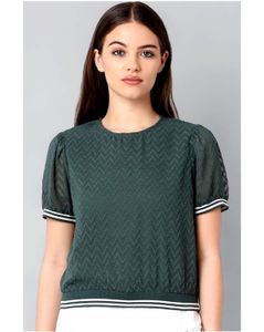 ONLY Chic Green Textured Top
