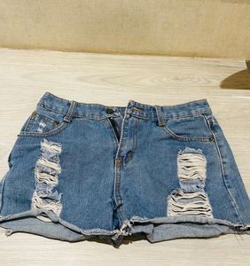 Distressed Denim Shorts