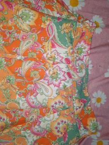 Vibrant Floral Print Croptop-Jacket &amp; Skirt Co-ord