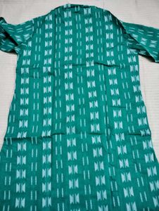 Green Printed Cotton Kurta | Punjabi