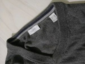 Esprit Men's Dark Grey Crew Neck Sweater