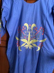 Beautiful Blue Embroidered Farshi Kurta Set