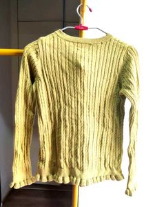 Green Knit Cardigan Sweater