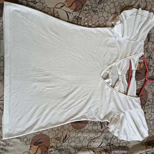 White Flutter Sleeve Top