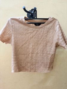 Ribbed Cropped T-Shirt