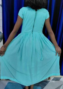 Teal Embroidered Ethnic frock
